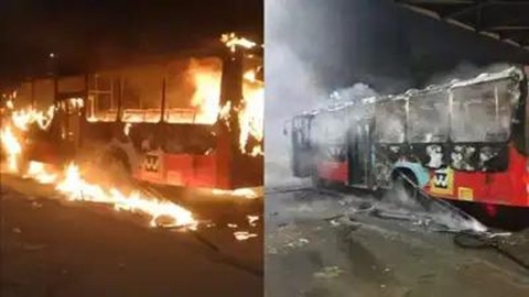 BMTC bus catches fire near HAL: No injuries reported