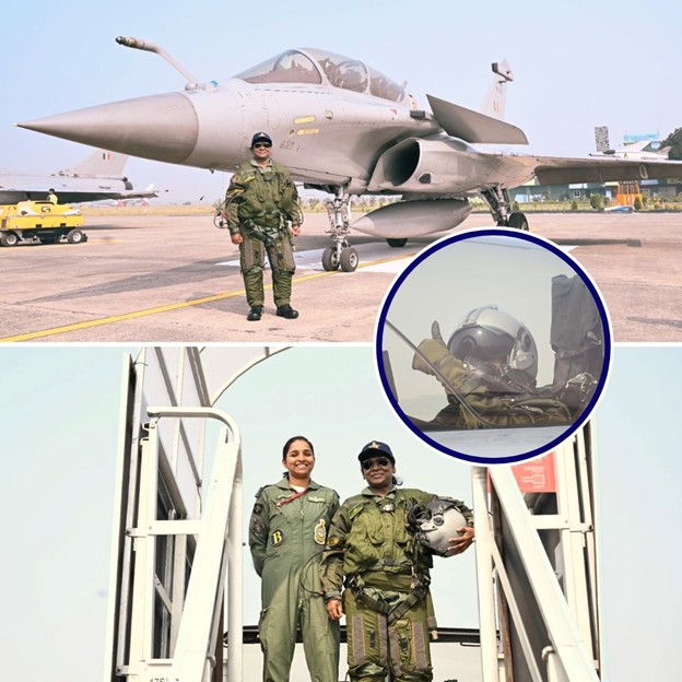 President Droupadi Murmu Flies in Rafale Fighter Jet from Ambala Airbase