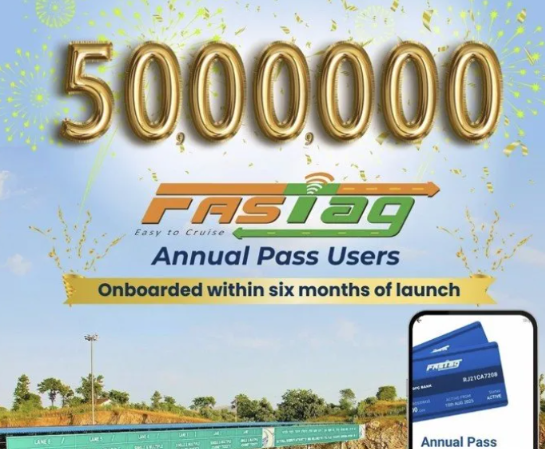 FASTag Annual Pass Crosses 50 Lakh Users