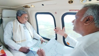 CM Siddaramaiah Conducts Aerial Survey of Flood-Affected Kalyana Karnataka Region
