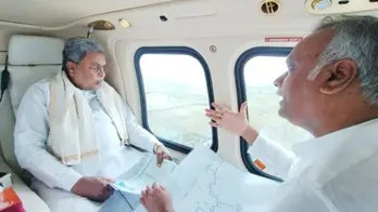 CM Siddaramaiah Conducts Aerial Survey of Flood-Affected Kalyana Karnataka Region
