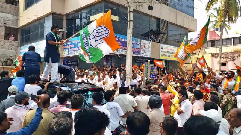 Political tensions escalate near BJP office premises