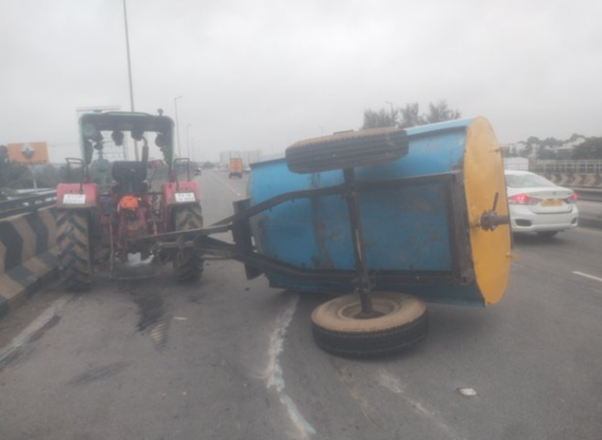 Accident on Jakkur Flyover, No Injuries Reported
