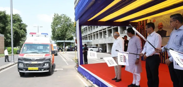 Gujarat CM launches health scheme, ambulances