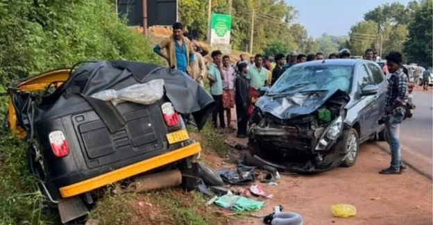 Girl dies, five injured in car-auto collision near Puttur