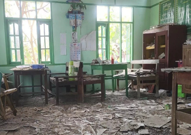 Airstrike on Rakhine School