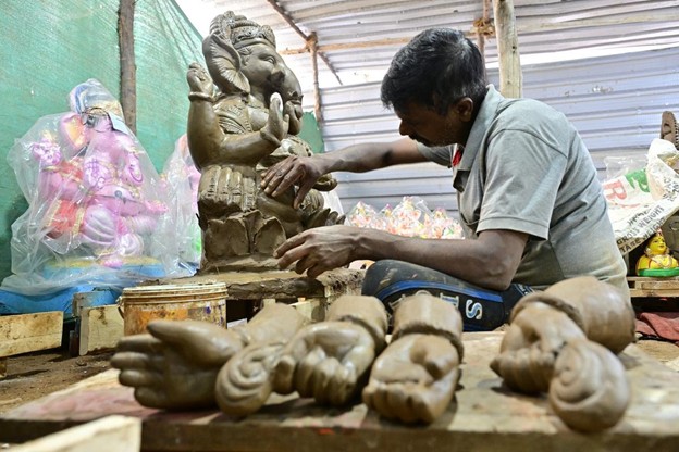 Clay Ganesha idols struggle amid POP boom