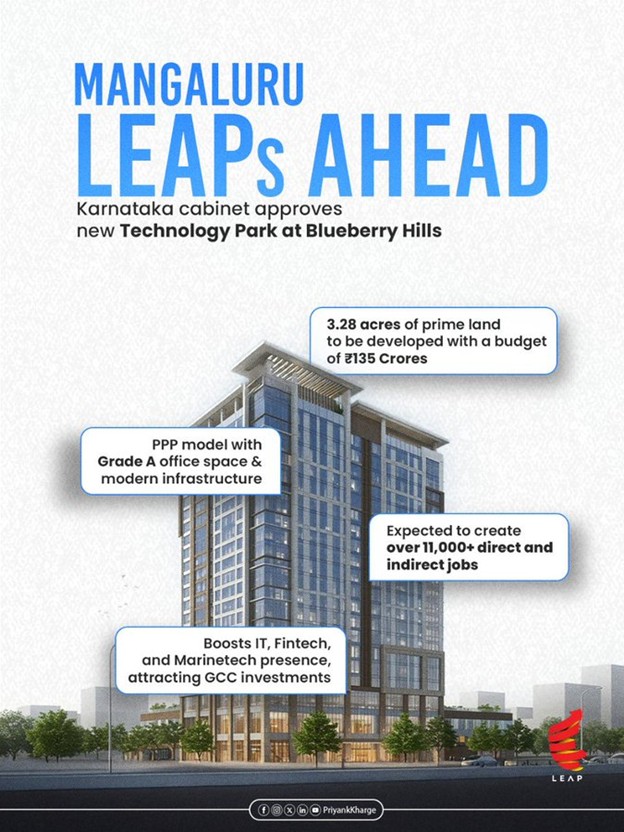 Karnataka cabinet clears ₹135 crore Technology Park project at Blueberry Hills, Mangaluru