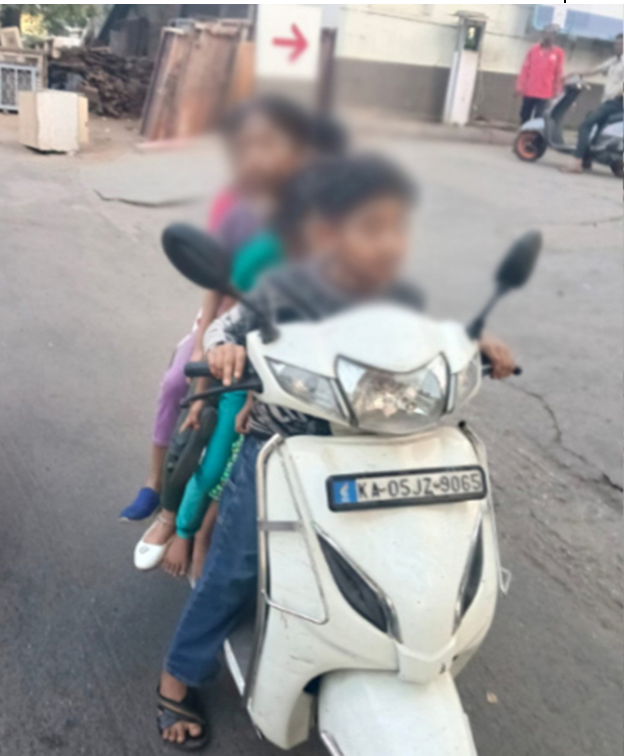Six minors riding one scooter sparks outrage after viral photo in city