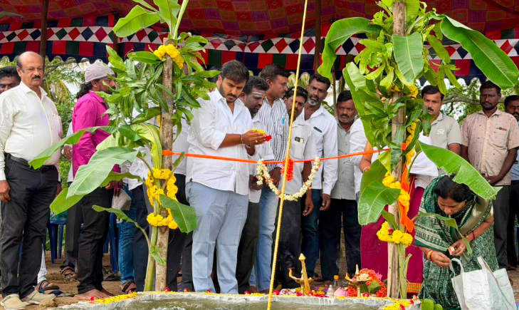 MLA Harish Gowda launches pipeline project to revive lakes