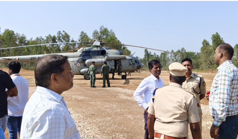 Ahead of Murmu’s Malavalli visit, helicopter mock drill conducted