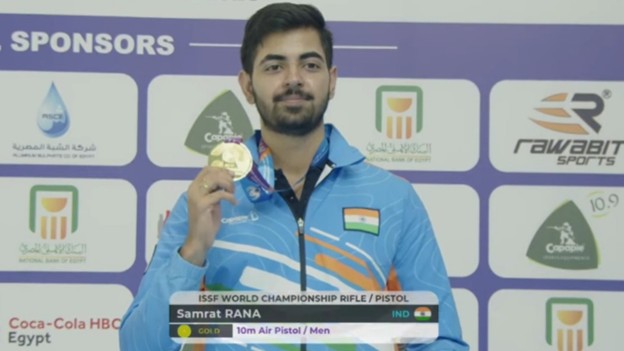 Samrat Rana Clinches Gold in Men’s 10m Air Pistol at ISSF Worlds