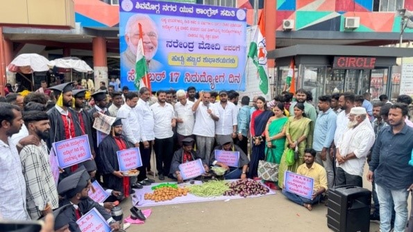 Youth Congress Protests Modi’s ‘Failures’ in Job Creation