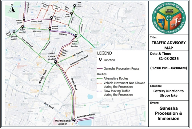 Traffic restrictions announced for K.G. Halli and Pulakeshinagar areas