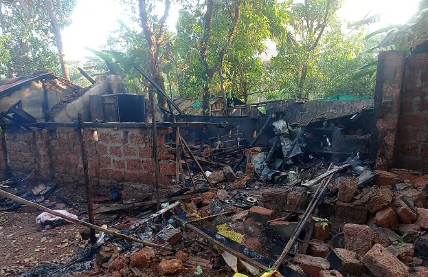 Cylinder Explosion Reduces Gokarna House to Ashes; Owner Alleges Deliberate Act