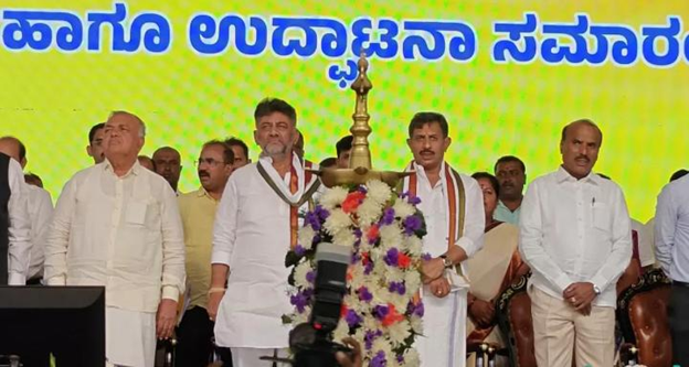 Shivakumar lays foundation for development projects