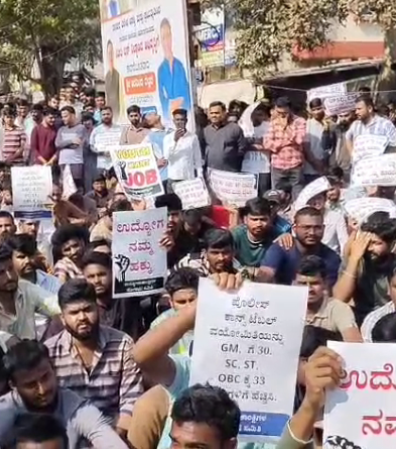 Students detained during job demand protest