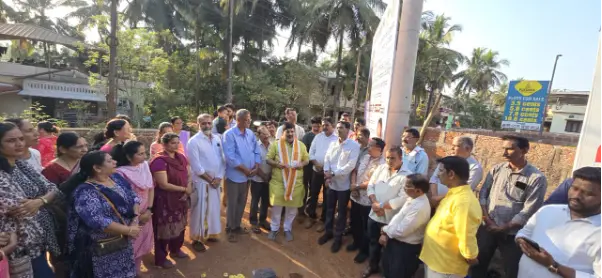 Bhoomi Pooja Held for Temple Roofing and Road Development Work in Maroli Ward